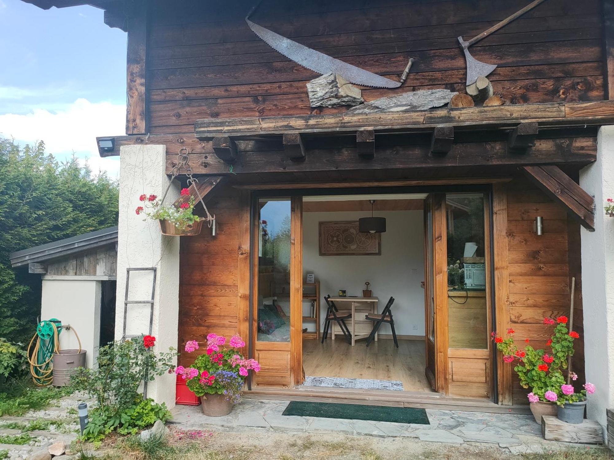 Beau Studio Dans La Vallee De Chamonix Les Houches Exterior foto