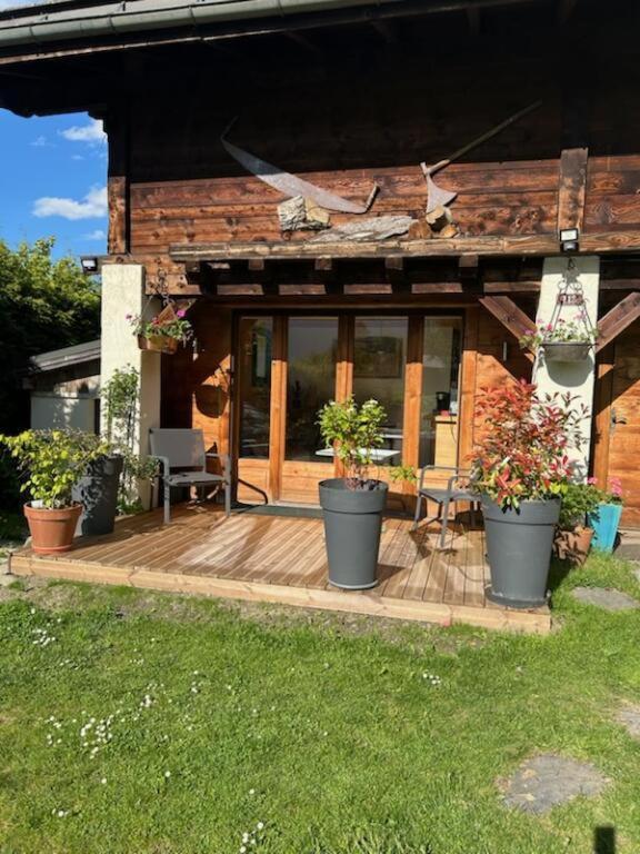 Beau Studio Dans La Vallee De Chamonix Les Houches Exterior foto